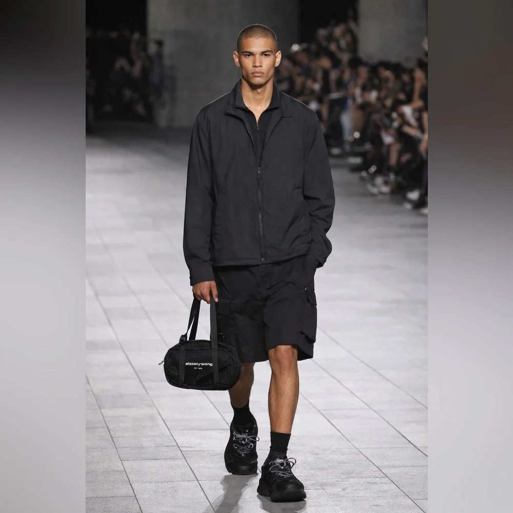 Alexander Wang Black Mesh Bag Mini Duffle Tags $350 10”x6”x4”. Handle drop 12”